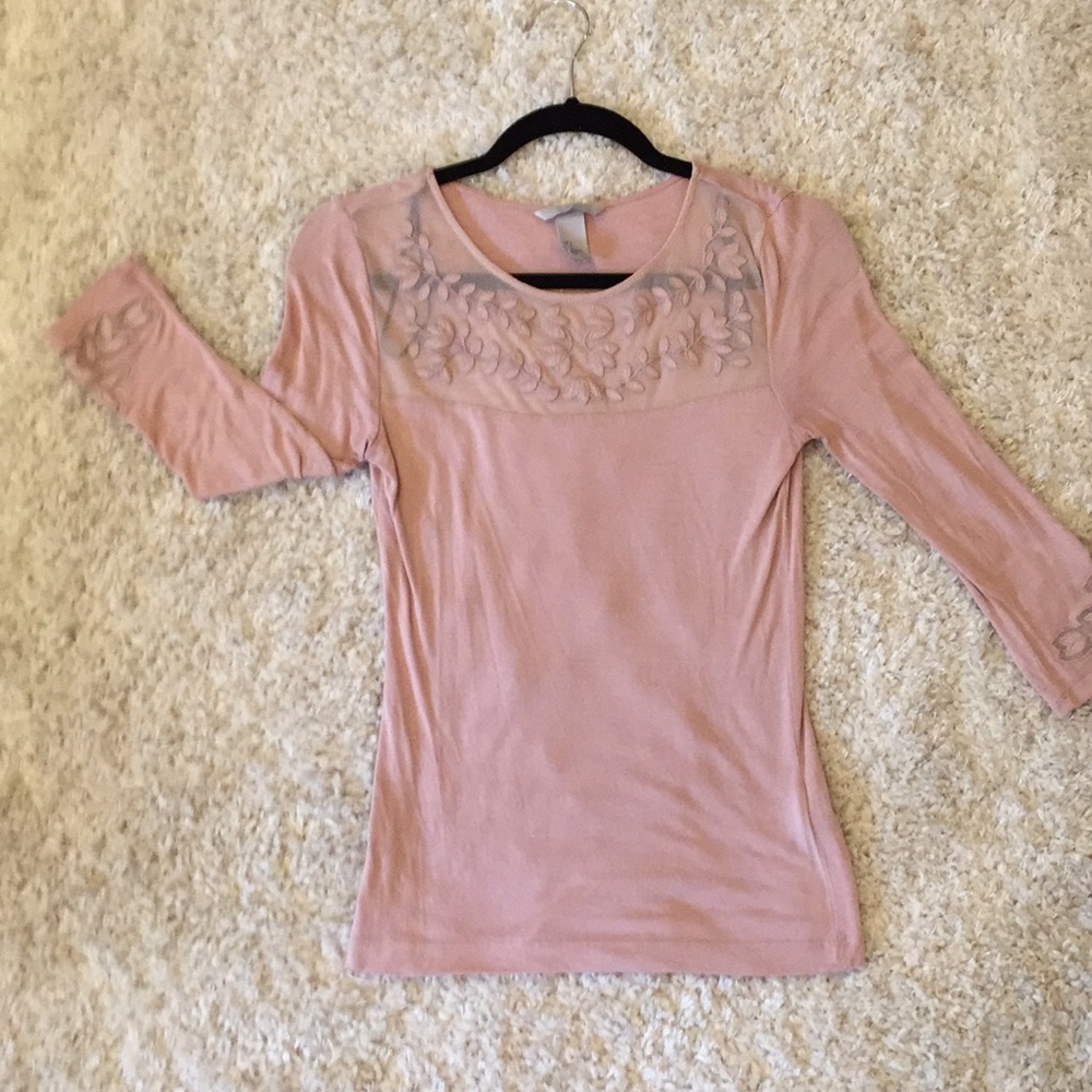 H&M pale pink blouse